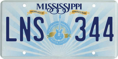 MS license plate LNS344