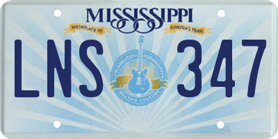 MS license plate LNS347