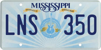 MS license plate LNS350