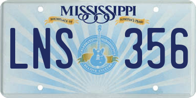 MS license plate LNS356
