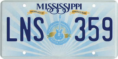 MS license plate LNS359