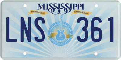 MS license plate LNS361