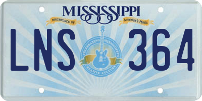 MS license plate LNS364