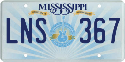 MS license plate LNS367