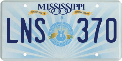 MS license plate LNS370
