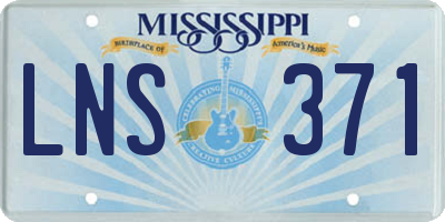 MS license plate LNS371