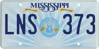 MS license plate LNS373