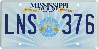 MS license plate LNS376