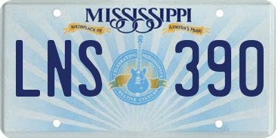 MS license plate LNS390