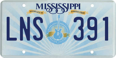 MS license plate LNS391