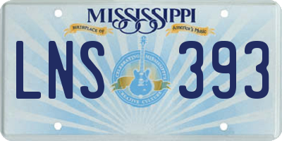 MS license plate LNS393