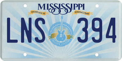 MS license plate LNS394