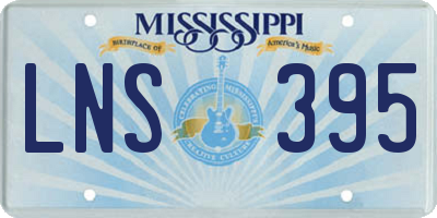 MS license plate LNS395