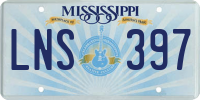 MS license plate LNS397