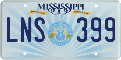 MS license plate LNS399