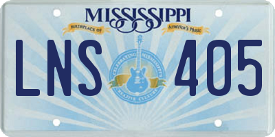 MS license plate LNS405