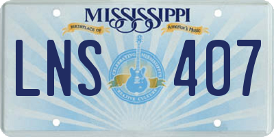 MS license plate LNS407