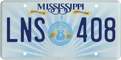 MS license plate LNS408
