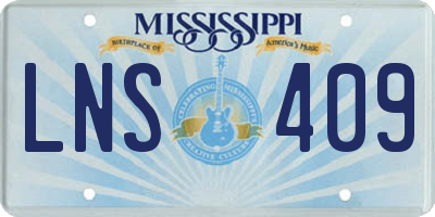MS license plate LNS409