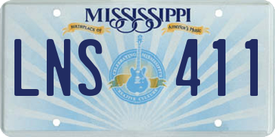 MS license plate LNS411