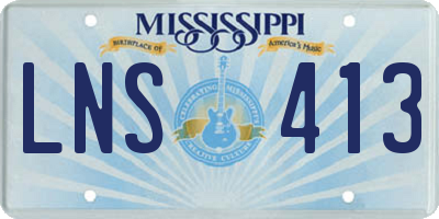MS license plate LNS413