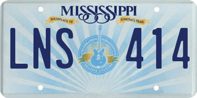 MS license plate LNS414