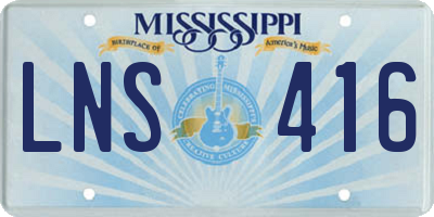 MS license plate LNS416