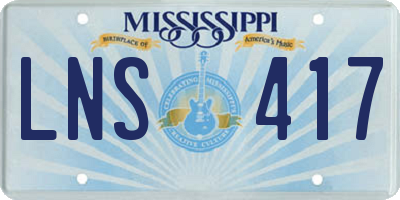 MS license plate LNS417