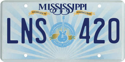 MS license plate LNS420
