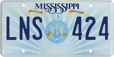 MS license plate LNS424