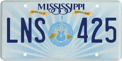 MS license plate LNS425