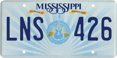MS license plate LNS426