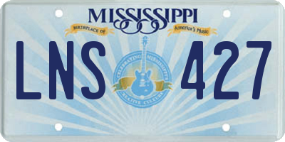 MS license plate LNS427