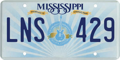 MS license plate LNS429
