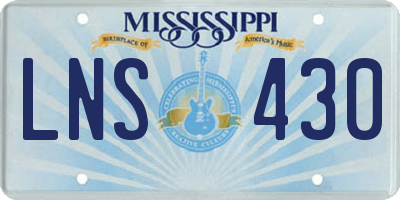 MS license plate LNS430