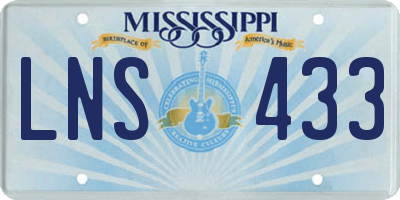 MS license plate LNS433