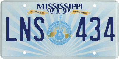 MS license plate LNS434