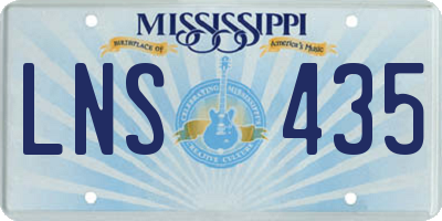 MS license plate LNS435