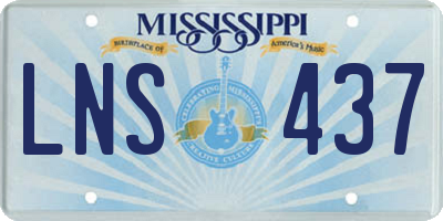 MS license plate LNS437