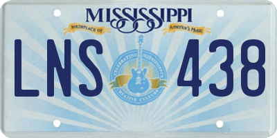 MS license plate LNS438