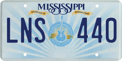 MS license plate LNS440