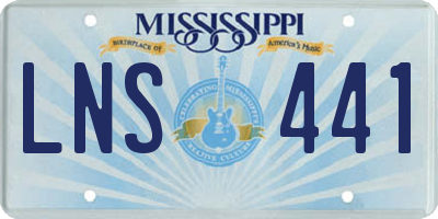 MS license plate LNS441