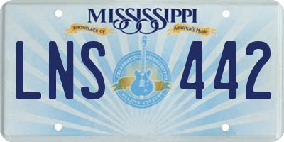 MS license plate LNS442