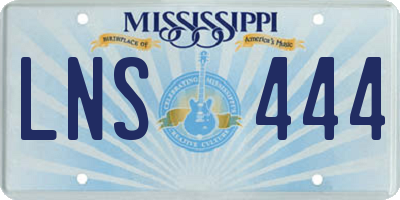 MS license plate LNS444
