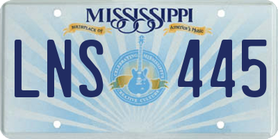 MS license plate LNS445