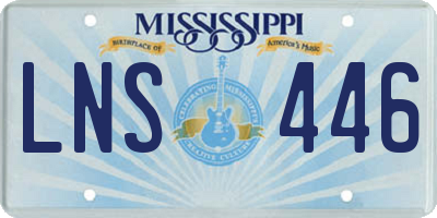 MS license plate LNS446