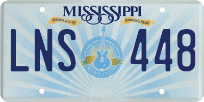 MS license plate LNS448