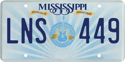 MS license plate LNS449