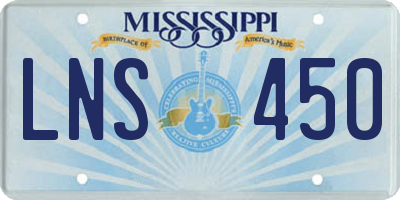 MS license plate LNS450