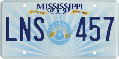 MS license plate LNS457